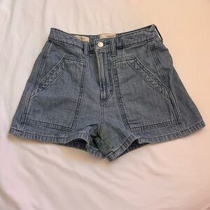 Target Women's High Waist Denim Shorts in Light Blue